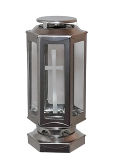 Náhrobný lampáš L2 - nerezový, šesťhranný malý